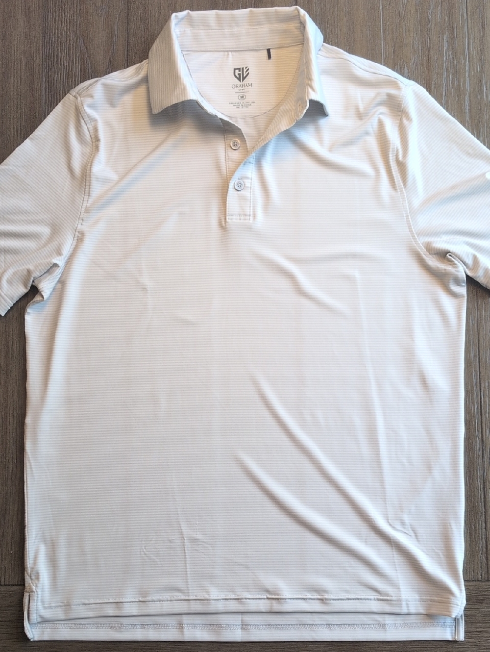 Graham Luxe Men's Pale Blue/Cream Micro-Striped Polo